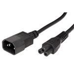 Kabel síťový, IEC320 C14 - C5 (trojlístek), 2m, černý