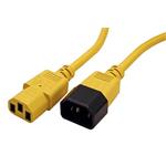 Kabel síťový prodlužovací IEC320 C14 - IEC320 C13, 1,8m, žlutý