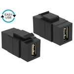 Keystone module EASY-USB 2.0 A female > EASY-USB 2.0 A female black