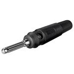 Konektor "banánek" 4mm, izolace PVC, černý