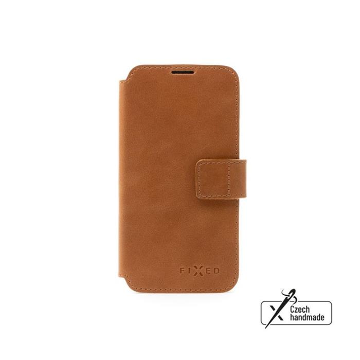 Kožené pouzdro typu kniha FIXED ProFit pro Samsung Galaxy S25 Ultra, hnědé