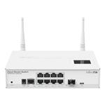 MikroTik CRS109-8G-1S-2HnD-IN with Ath.AR9344, 128MB, 8xGLAN, 1xSFP, 802.11b/g/n, OS L5, LCDpan, case, PSU