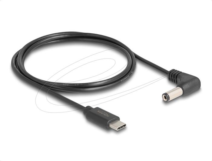 Napájecí kabel USB-C na DC 5.5x2.1mm 90°, 1.5m