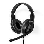 Nedis CHSTU210BK - PC sluchátka| Přes Uši | Stereo | USB Typ-C  / USB-A | Sklopnou Mikrofon | Černá