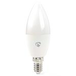 NEDIS Wi-Fi chytrá LED žárovka/ E14/ svíčka/ 4,9W/ 230V/ 470lm/ teplá až studená bílá/ 2700 - 6500K/ stmívatelná/ bílá