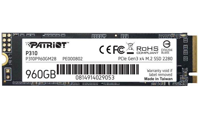 Patriot P310 960GB SSD M.2 2280 (PCIe 3.0), 2100R/1800W