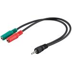 PremiumCord Adaptér 4pin 3,5mm - 2x stereo 3,5mm  M/2xF