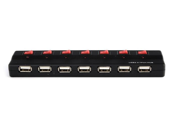 PremiumCord aktivní 7-portový USB 2.0 hub s vypínači portů