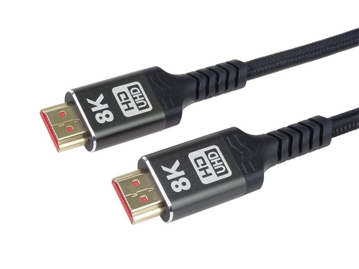 PremiumCord HDMI 2.1 kabel, 8K@60Hz, zlacené konektory, 0.5m