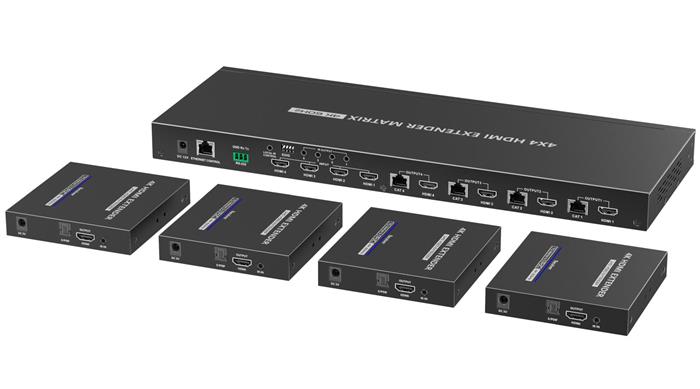 PremiumCord HDMI2.0 Matrix Extender Switch 4:4 , rozlišení 4K@60Hz, HDR YUV4:4:4