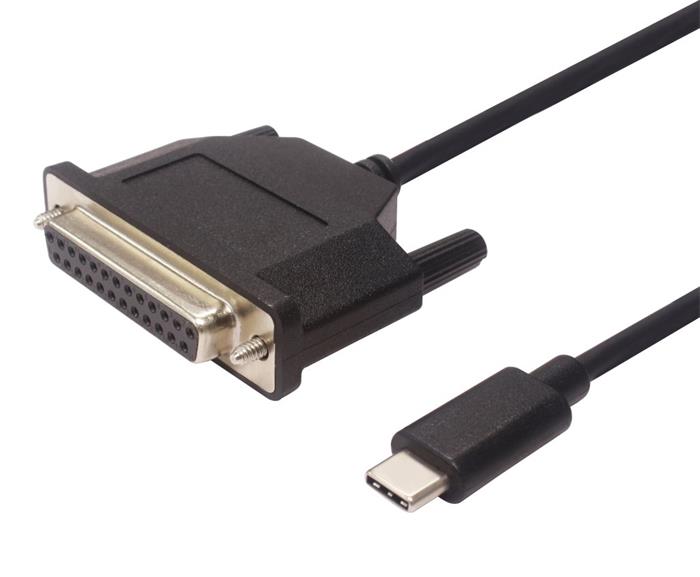 PremiumCord převodník USB-C -> Centronics, délka 1.5m