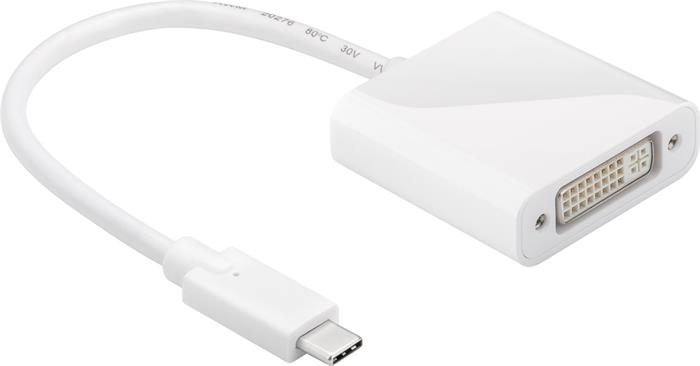 PremiumCord Převodník USB-C na DVI, rozlišení 1920 X 1080 pixelů při 60 Hz