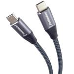 PremiumCord USB-C kabel (USB 3.2, 5A, 100W, 20Gbps), 3m, bavlněný oplet