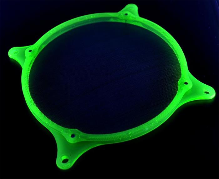 PRIMECOOLER PC-UFF120G, filtr k ventilátoru, 120mm, UV zelený