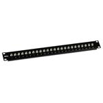 Signal patch panel, 24x F-konektor, černý