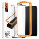Spigen Glass tR AlignMaster 2 Pack, FC Black - iPhone 15