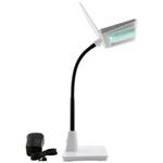 Stolní lupa s osvětlením LED, krk, 3D, 1,75X, hranatá, bílá
