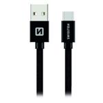 Swissten kabel Textile USB / Micro USB, 0.2m černý