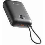 SWISSTEN POWER BANK VOLTBOX 35W 30000 mAh S INTEGROVANÝMI KABELY  USB-C A LIGHTNING ČERNÁ