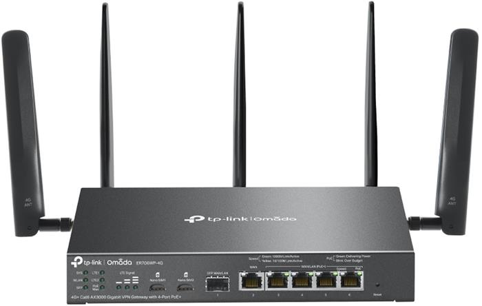 TP-Link ER706WP-4G - Omada 4G+, Gigabitová VPN gateway se 4 porty PoE+