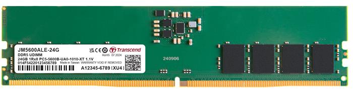Transcend 24GB DDR5 5600 CL46, 1Rx8, 3Gx8, DIMM, 1.1V