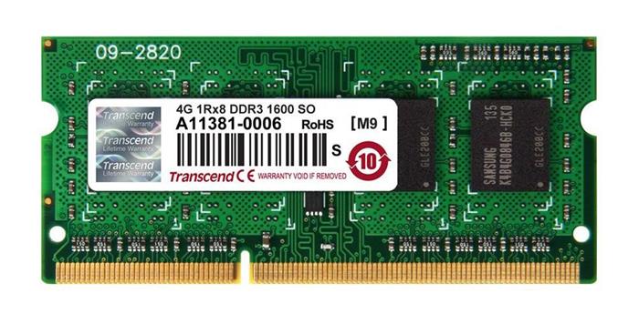 Transcend 4GB DDR3 1600MHz, 1Rx8, SO-DIMM