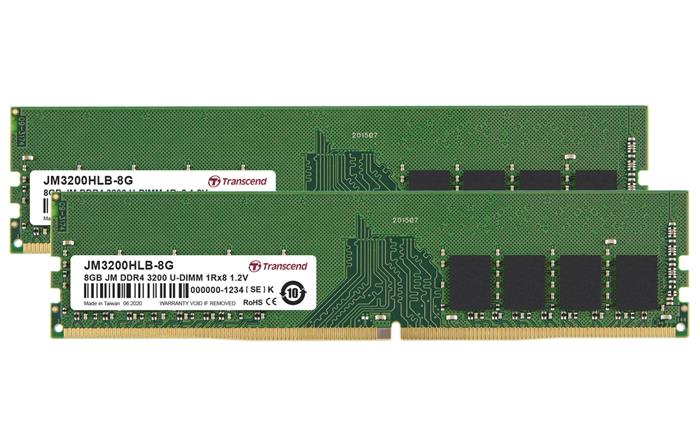 Transcend JetRam 2x8GB DDR4 3200MHz CL22 DIMM, 1.2V
