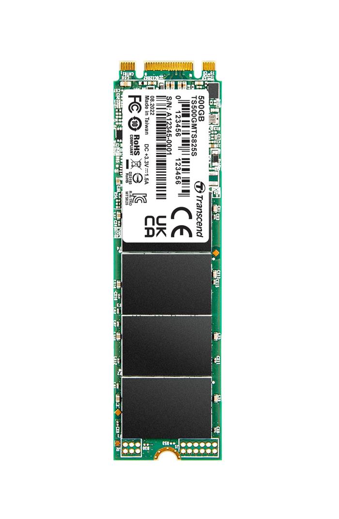TRANSCEND MTS825S 500GB SSD disk M.2, 2280 SATA III 6Gb/s (3D TLC), 530MB/s R, 480MB/s W