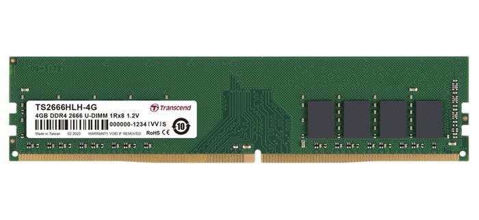 Transcend paměť 4GB DDR4 2666 U-DIMM 1Rx8 512Mx8 CL19 1.2V