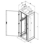 Triton 19' rozvaděč stojanový 42U/800x600 plechové dveře RAL7035, šedý