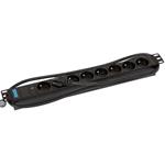 Triton 19"  rozvodný panel 1U 8x230V ČSN kontrolka, černý 2m
