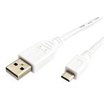 USB 2.0 kabel, USB A(M) - microUSB B(M), 3m, bílý