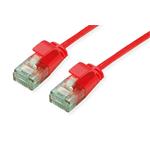 UTP patchkabel kat. 6a, tenký, 0,3m, červený