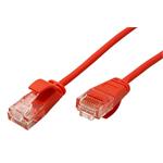 UTP patchkabel kat. 6a, tenký, LSOH, 0,15m, červený
