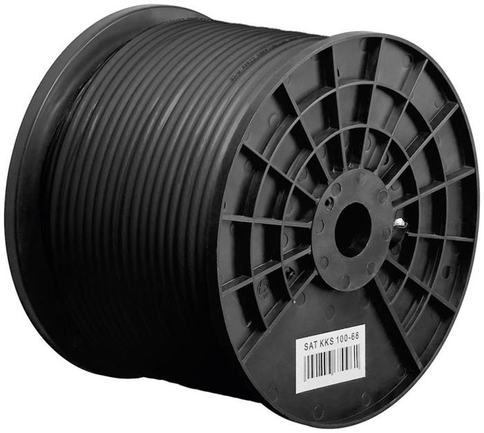 Venkovní anténní kabel 100dB, průměr 6,8mm, 2x stíněný, 100m (CCS)