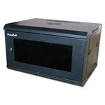 XtendLan 19" jednodílný nástěnný rozvaděč 6U, šířka 600mm, hloubka 450mm, skleněné dveře-kouřové sklo,nosnost 60kg,černý